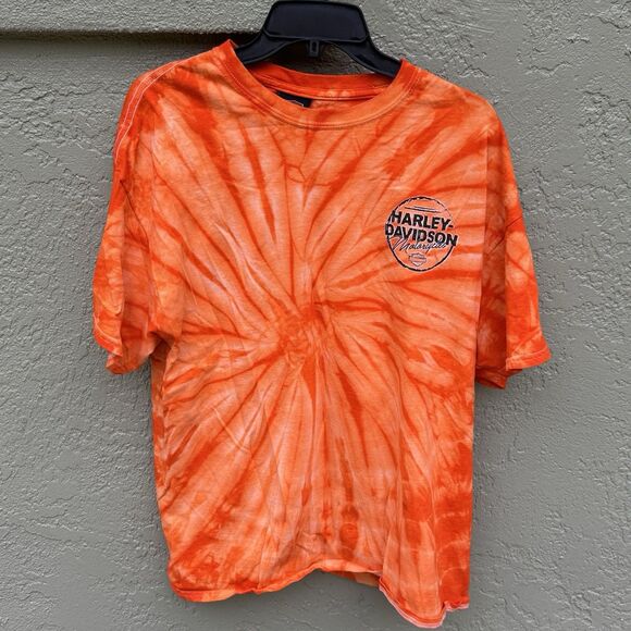 Harley-Davidson Other - Harley Davidson Jamaica T Shirt XL 27x20 Orange Tie Dye Official 100% Cotton